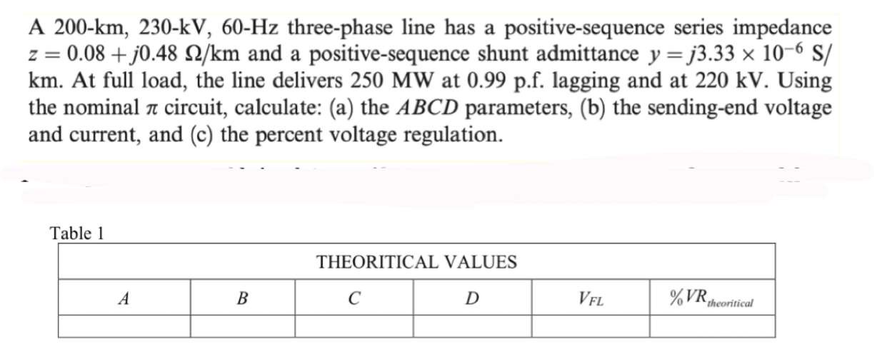 A 2 0 0 - k m , 2 3 0 - k V , 6 0 - H z three -