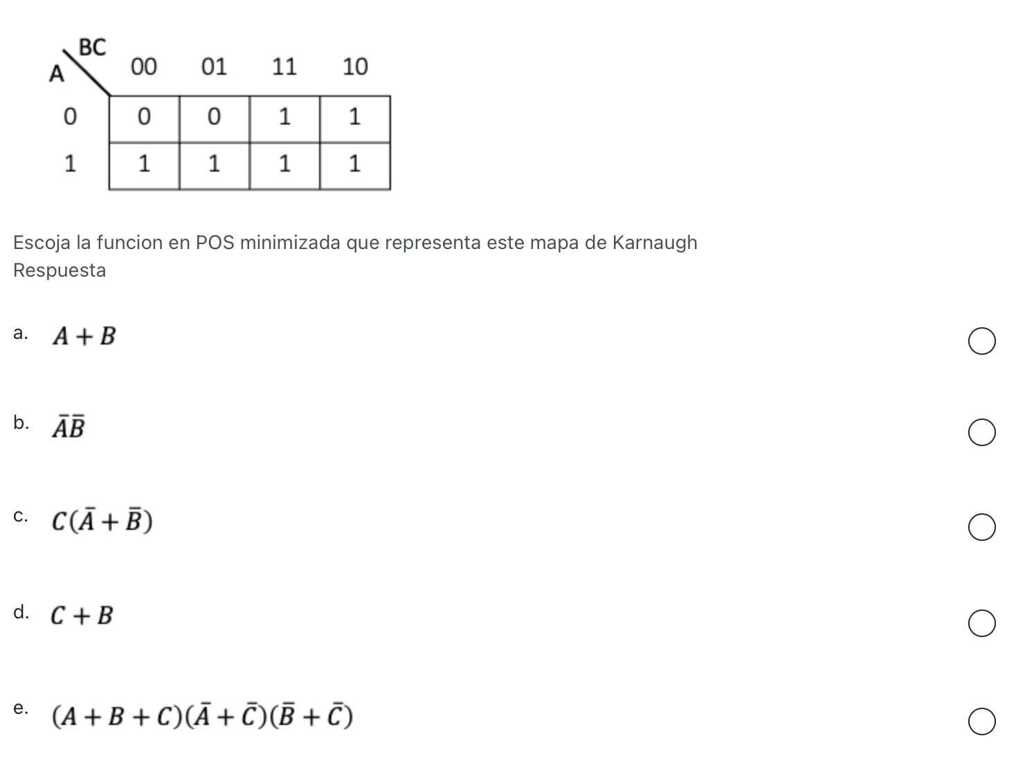 \ table [ [ A , , , , ] , [ AC , 0 0 , 0 1 , 1 1
