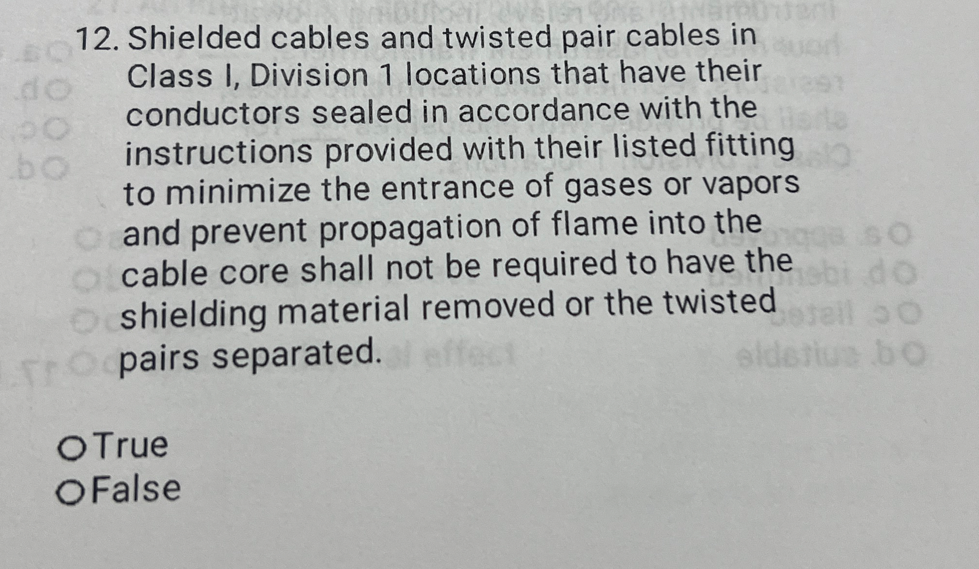 Shielded cables and twisted pair cables in Class