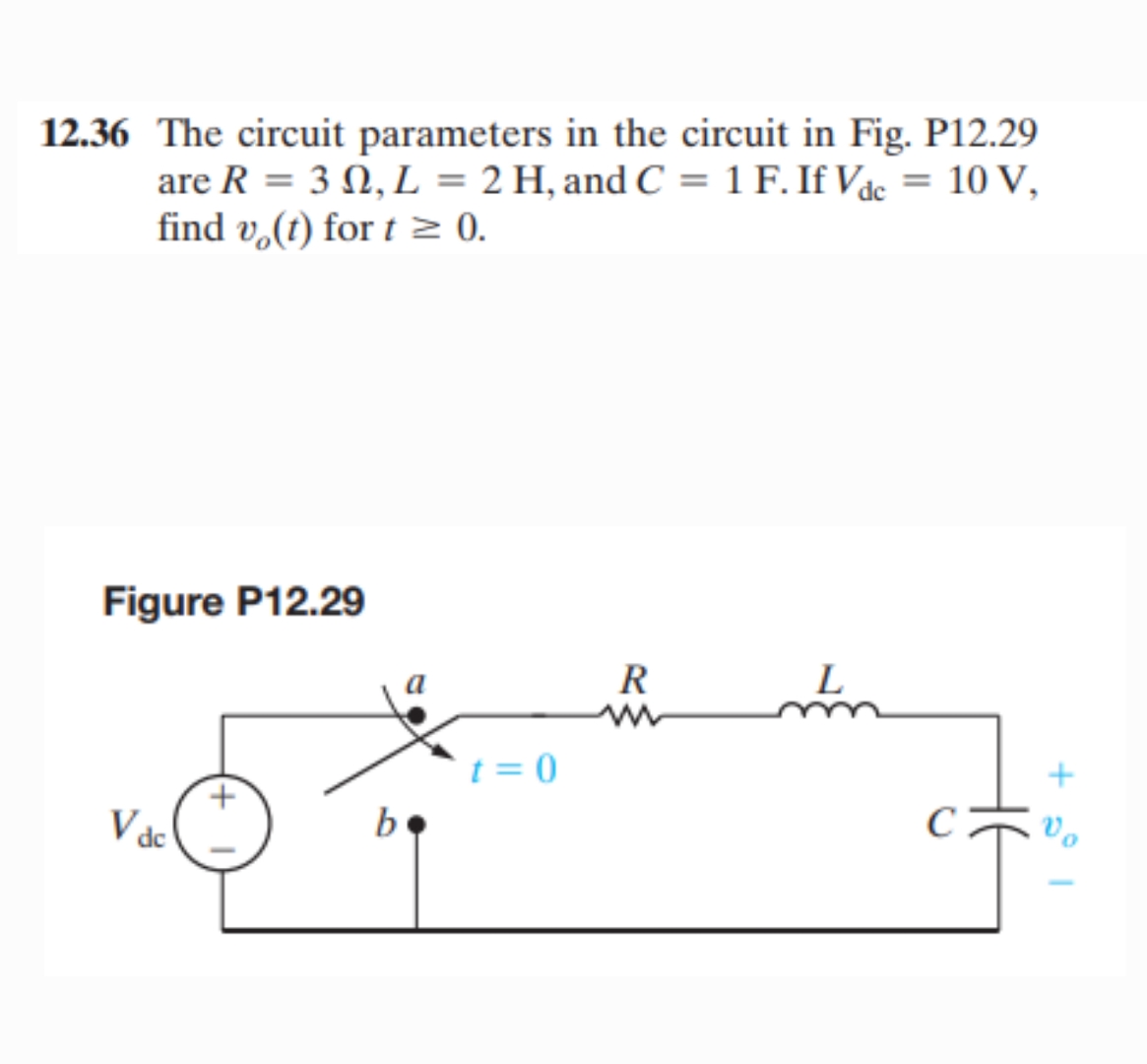 Q . 1 2 . 3 6 The circuit parameters in the