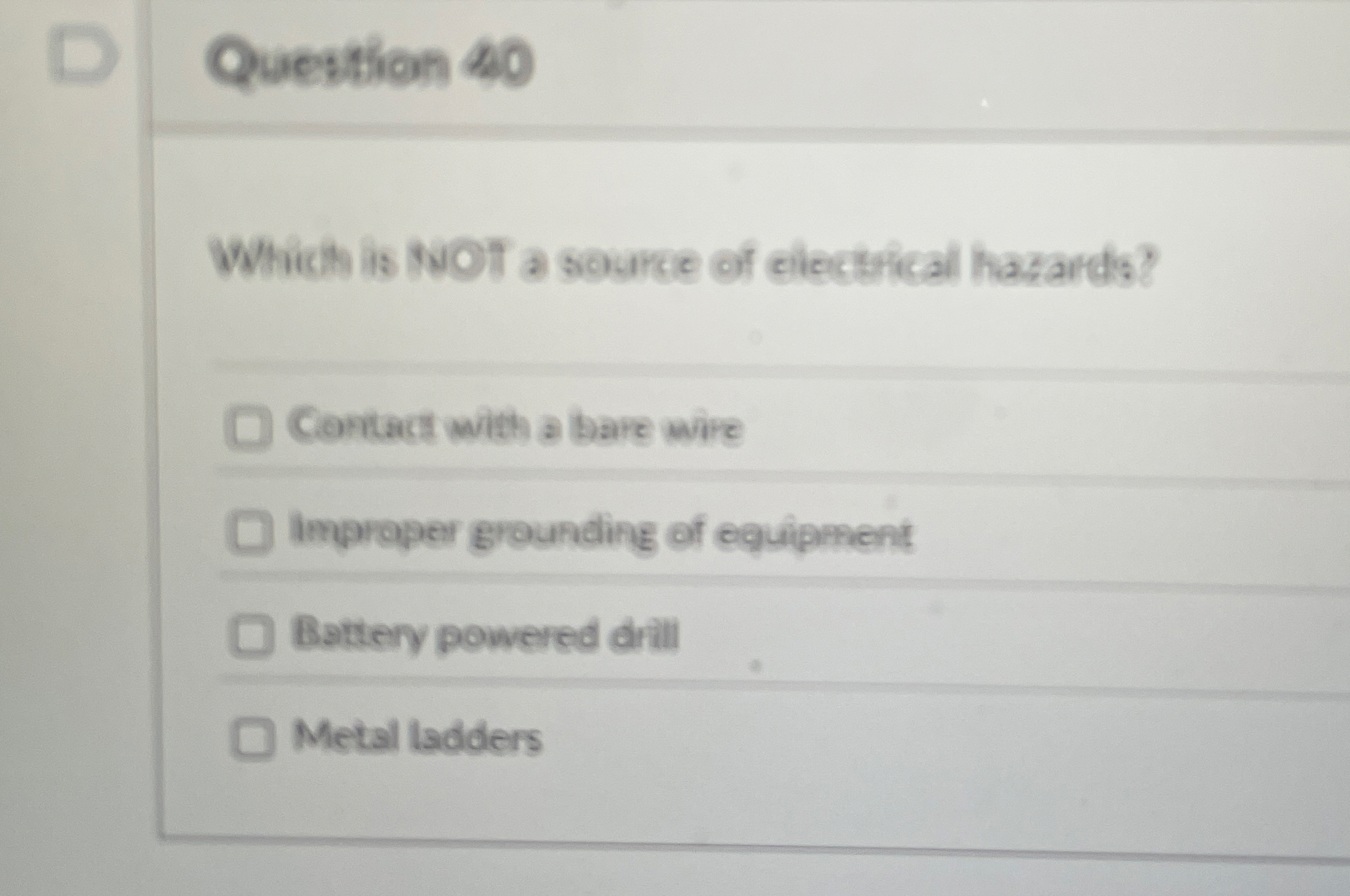 Question 4 0 Which is Not a source of electrical