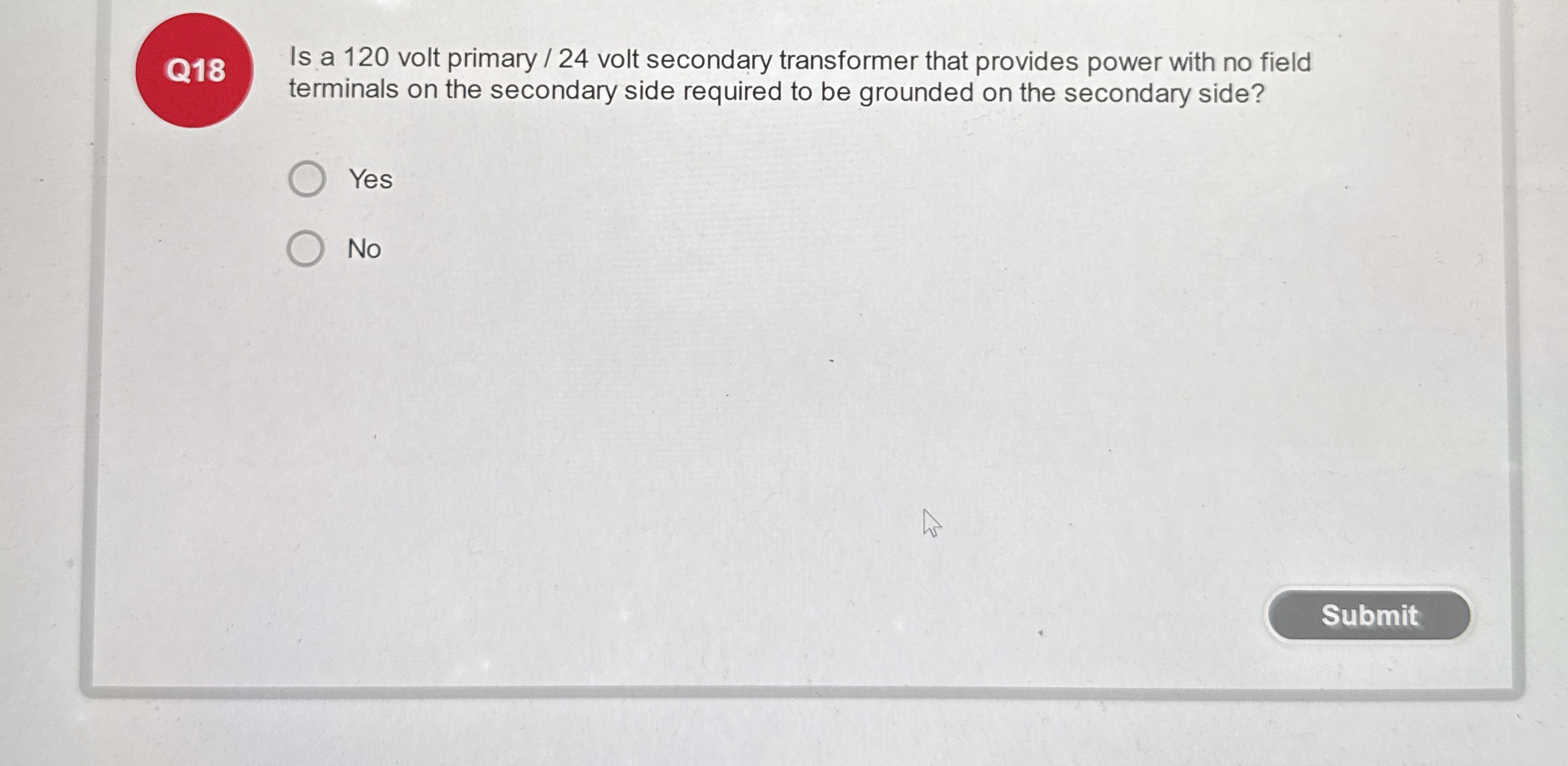 Q 1 8 Is a 1 2 0 volt primary / 2 4 volt