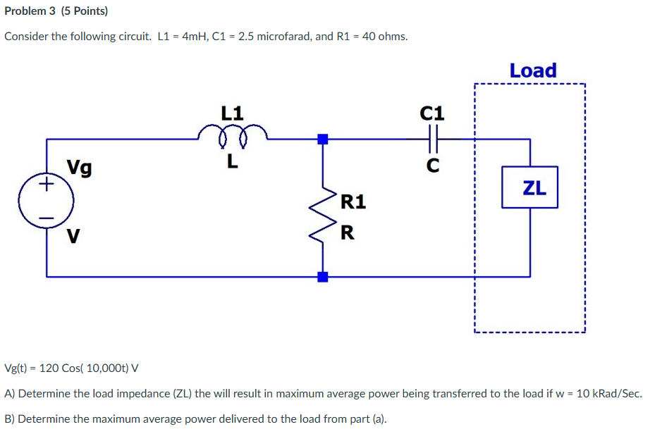 Consider the following circuit. L 1 = 4 mH , C 1