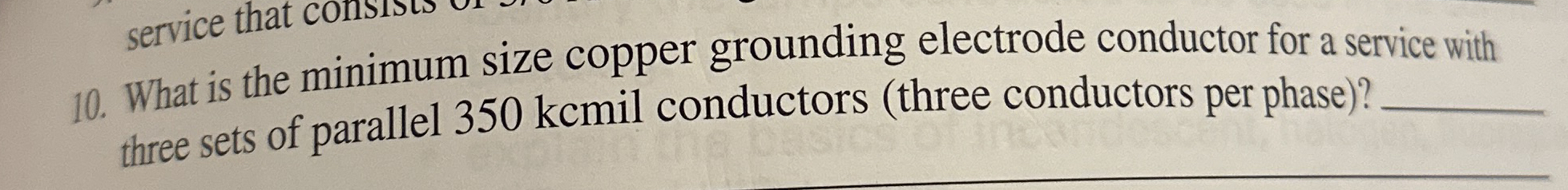 What is the minimum size copper grounding