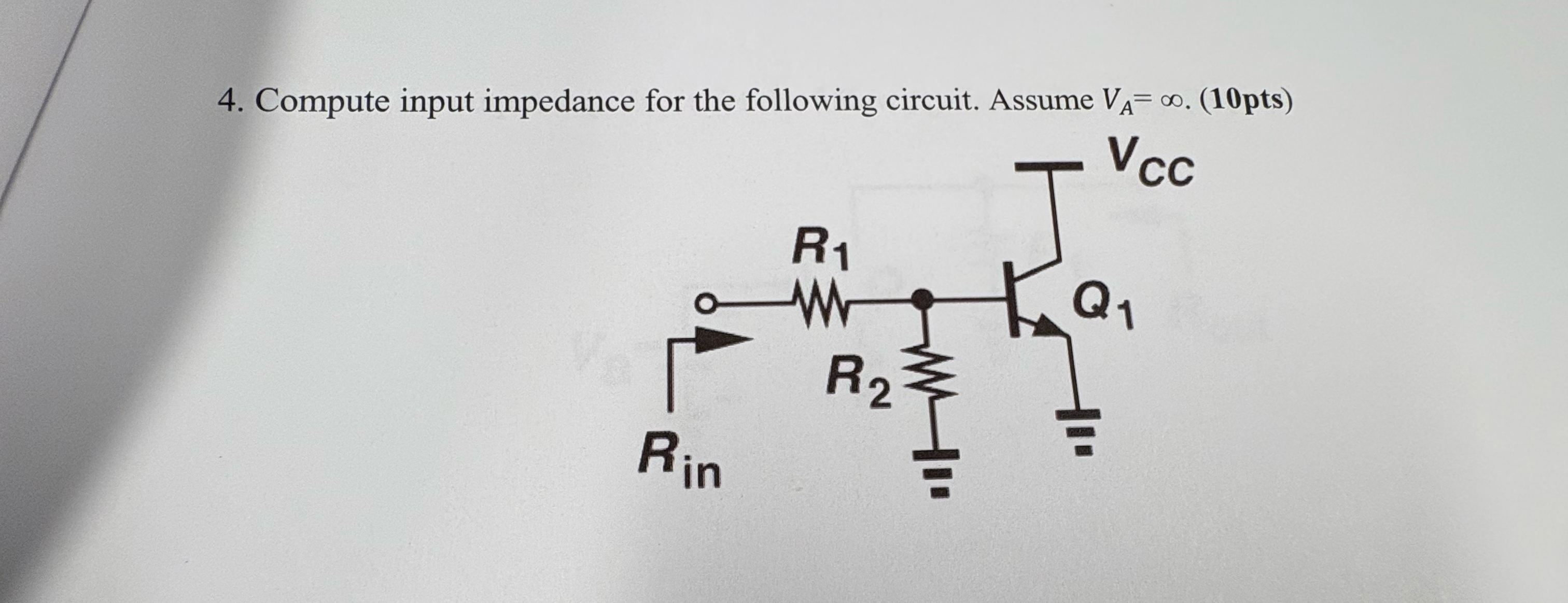 Compute input impedance for the following