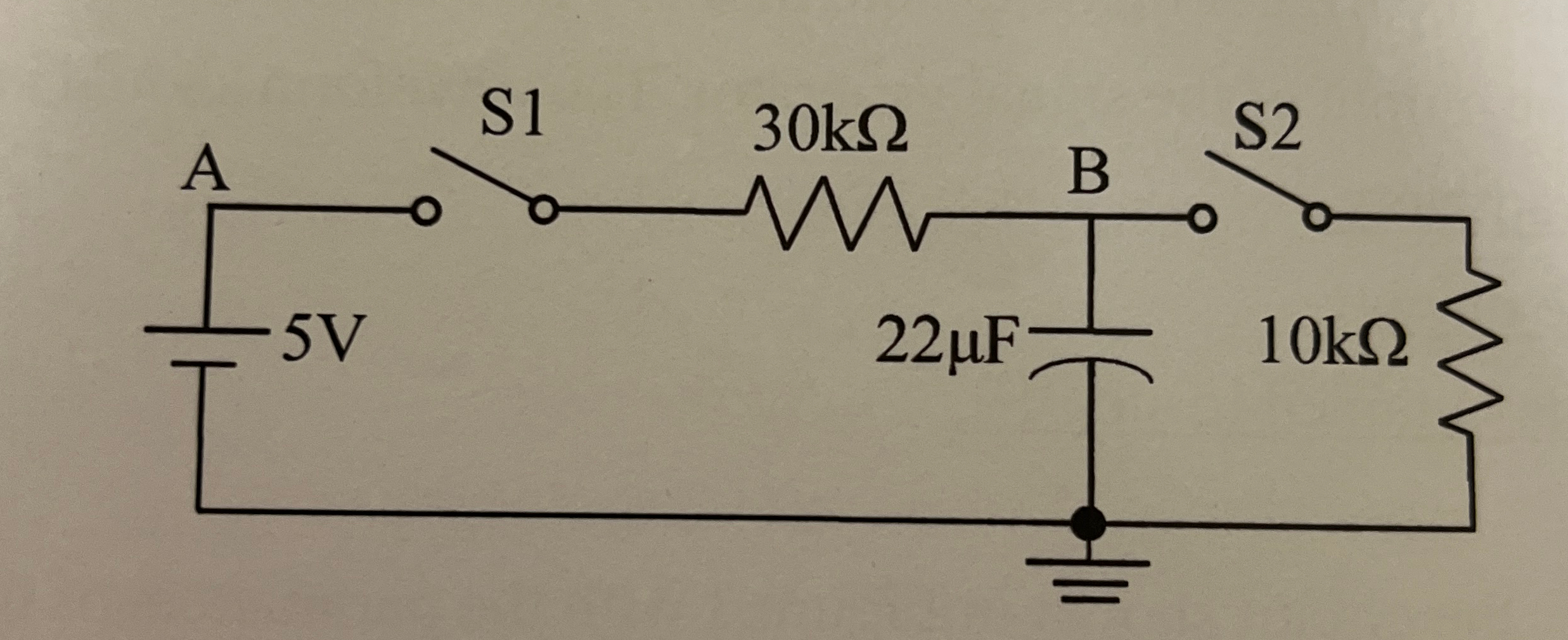 Find the time constant of the circuit