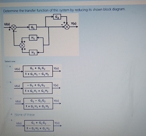 Determine the transfer function of this system by