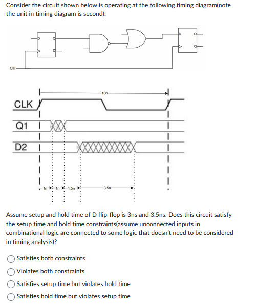 Consider the circuit shown below is operating at