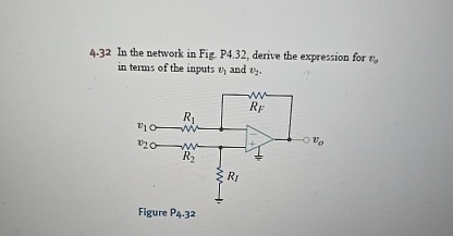 4 . 3 2 In the network in Fig. P 4 . 3 2 , derive