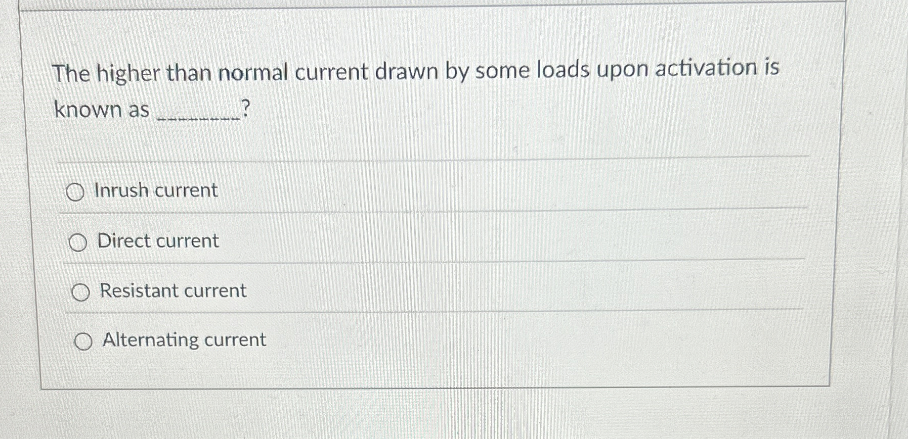 The higher than normal current drawn by some