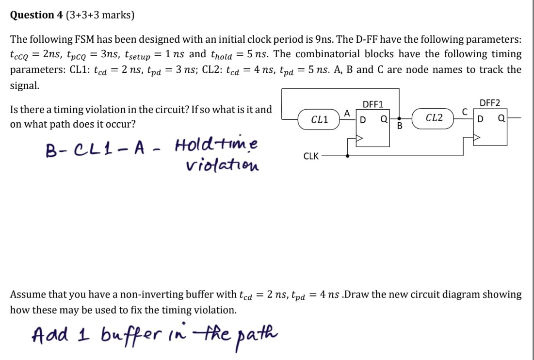 Question 4 ( 3 + 3 + 3 marks ) The following FSM