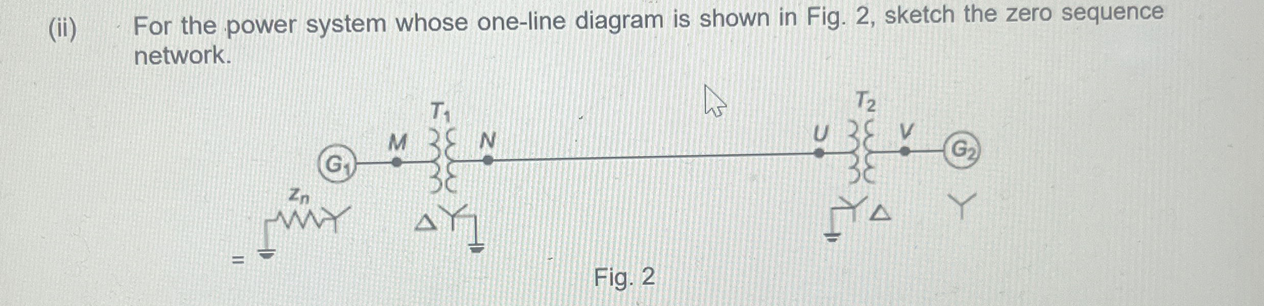 ( ii ) For the power system whose one - line