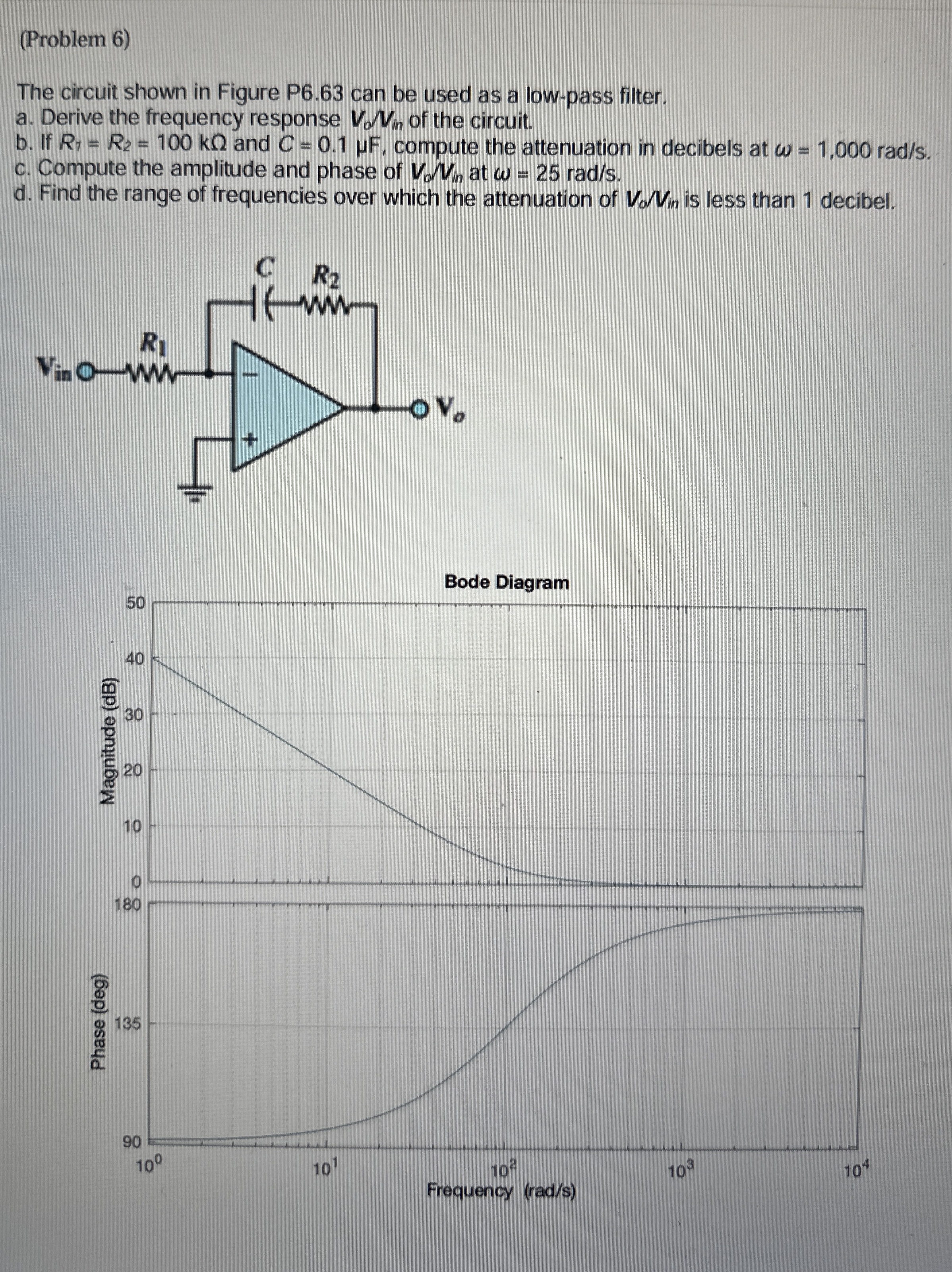 ( Problem 6 ) The circuit shown in Figure P 6 . 6