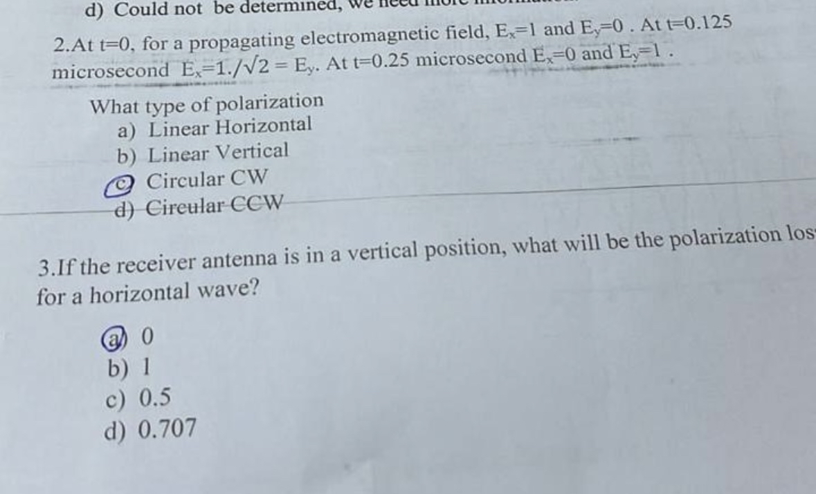 At t = 0 , for a propagating electromagnetic