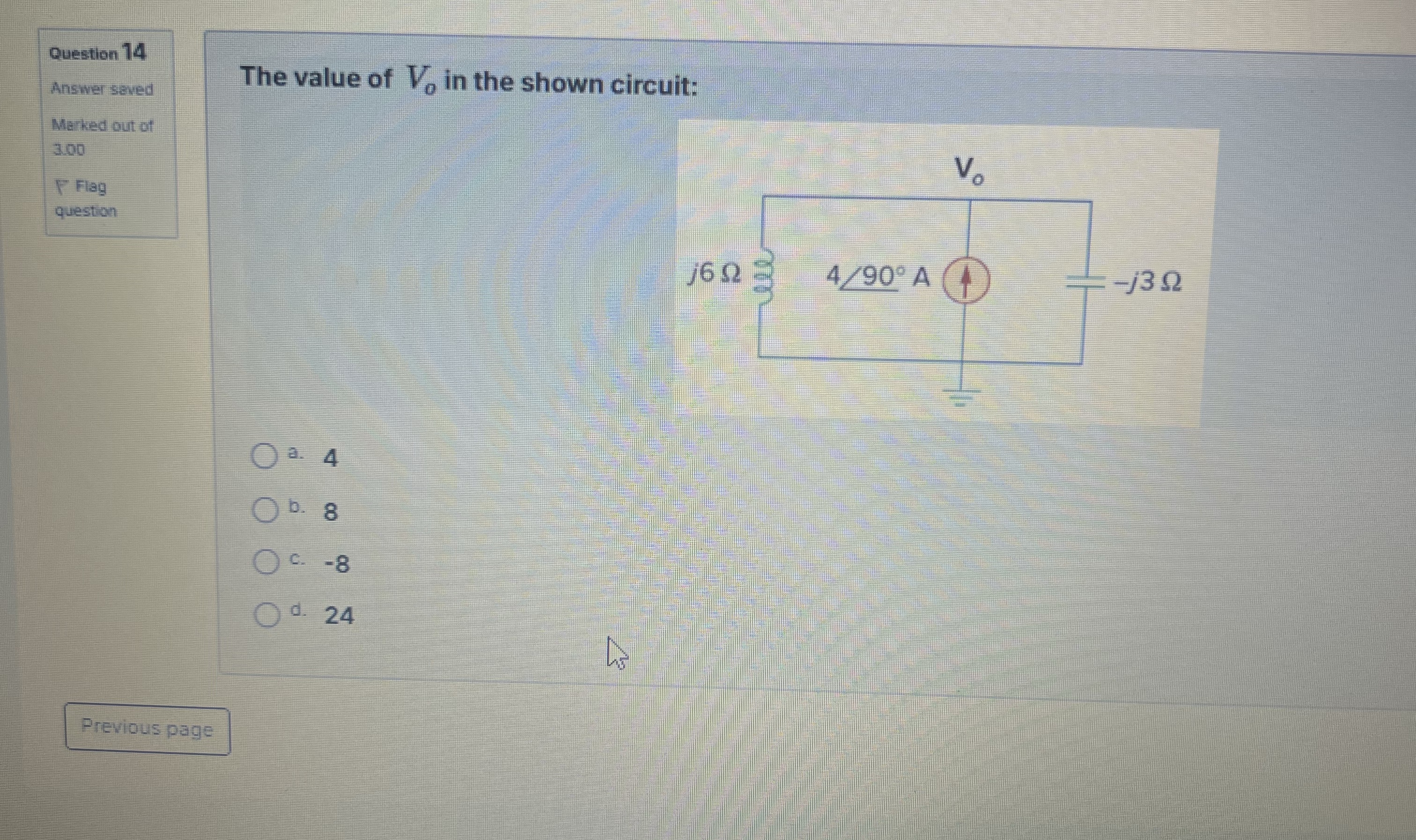 Question 1 4 Answer seved Marked out of 3 . 0 0 F