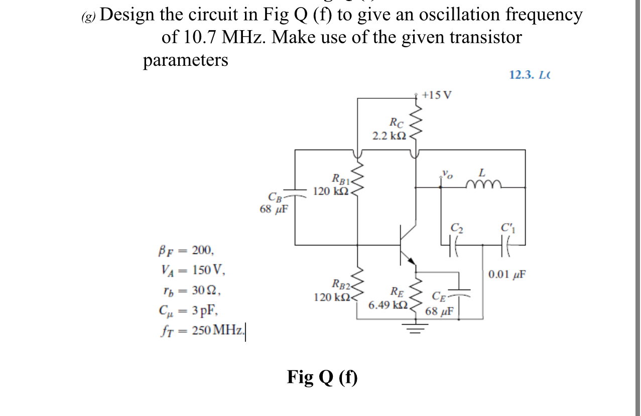( g ) Design the circuit in Fig Q ( f ) to give