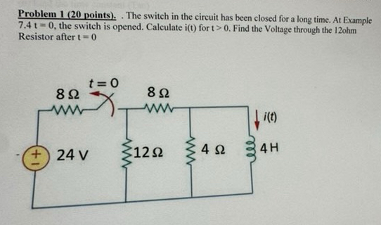 Problem 1 ( 2 0 points ) . The switch in the