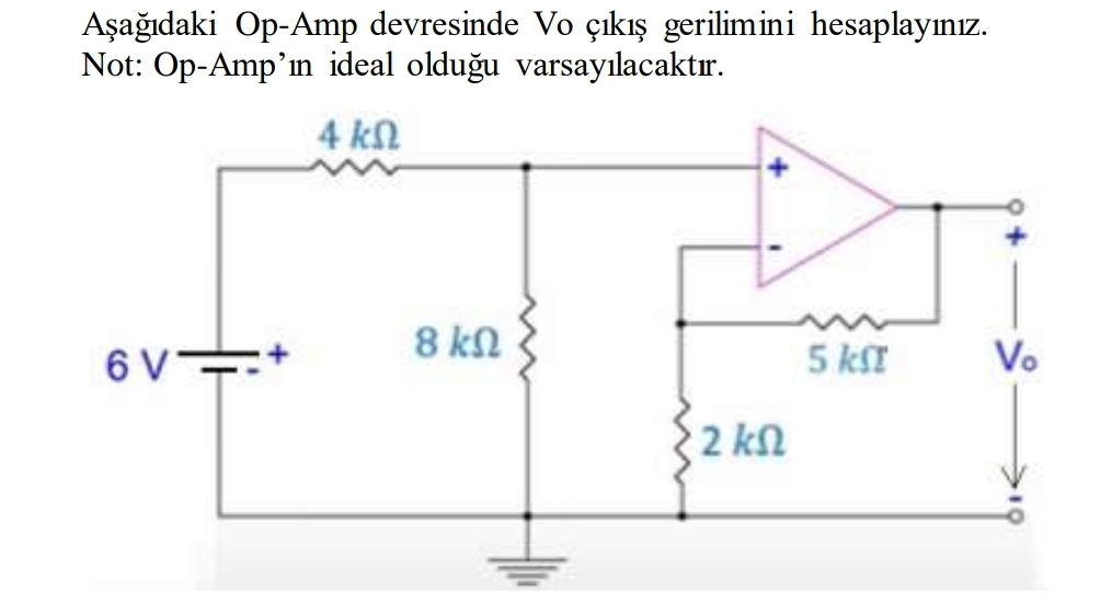 Calculate the output voltage Vo in the Op - Amp