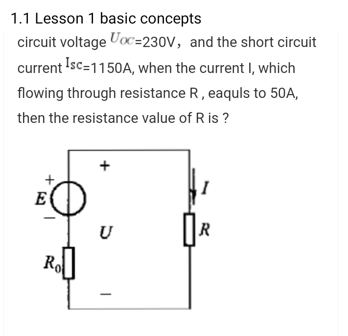 1 . 1 Lesson 1 basic concepts circuit voltage U O