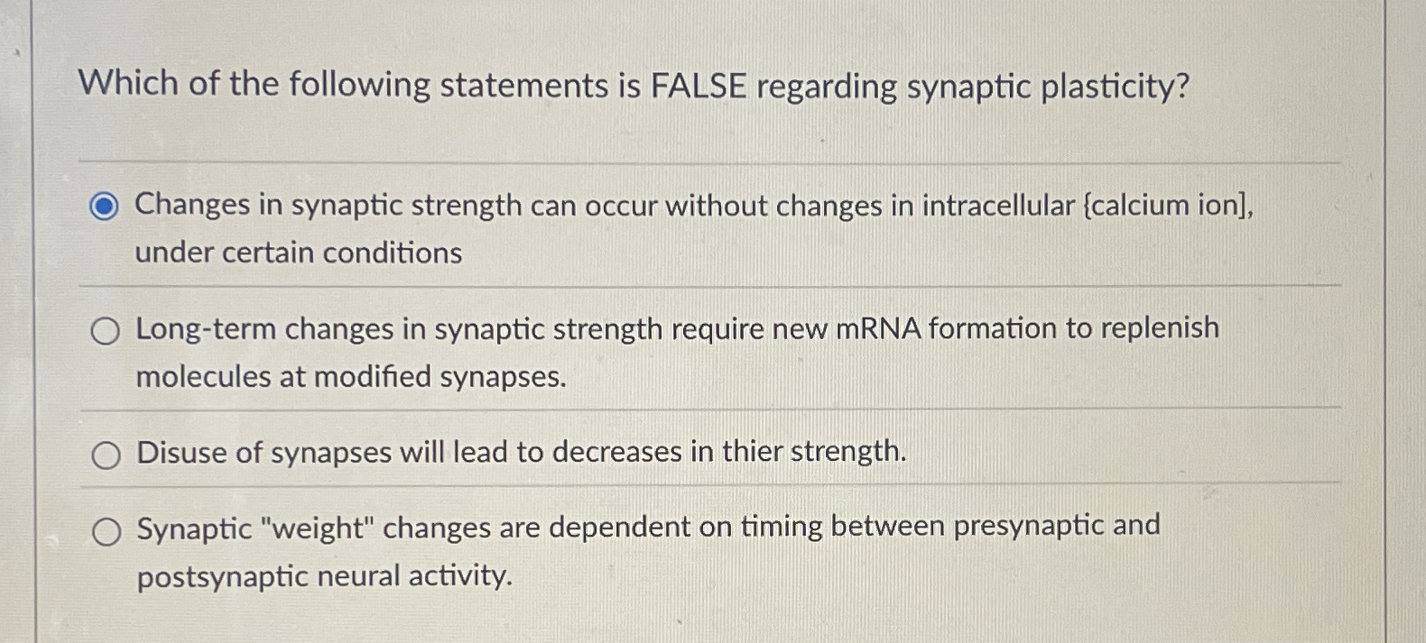 Which of the following statements is FALSE