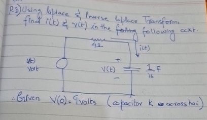 P - 3 ) Using laplace & inverse laplace Transform