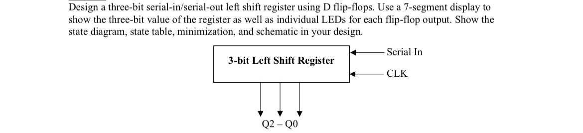 Design a three - bit serial - in / serial - out