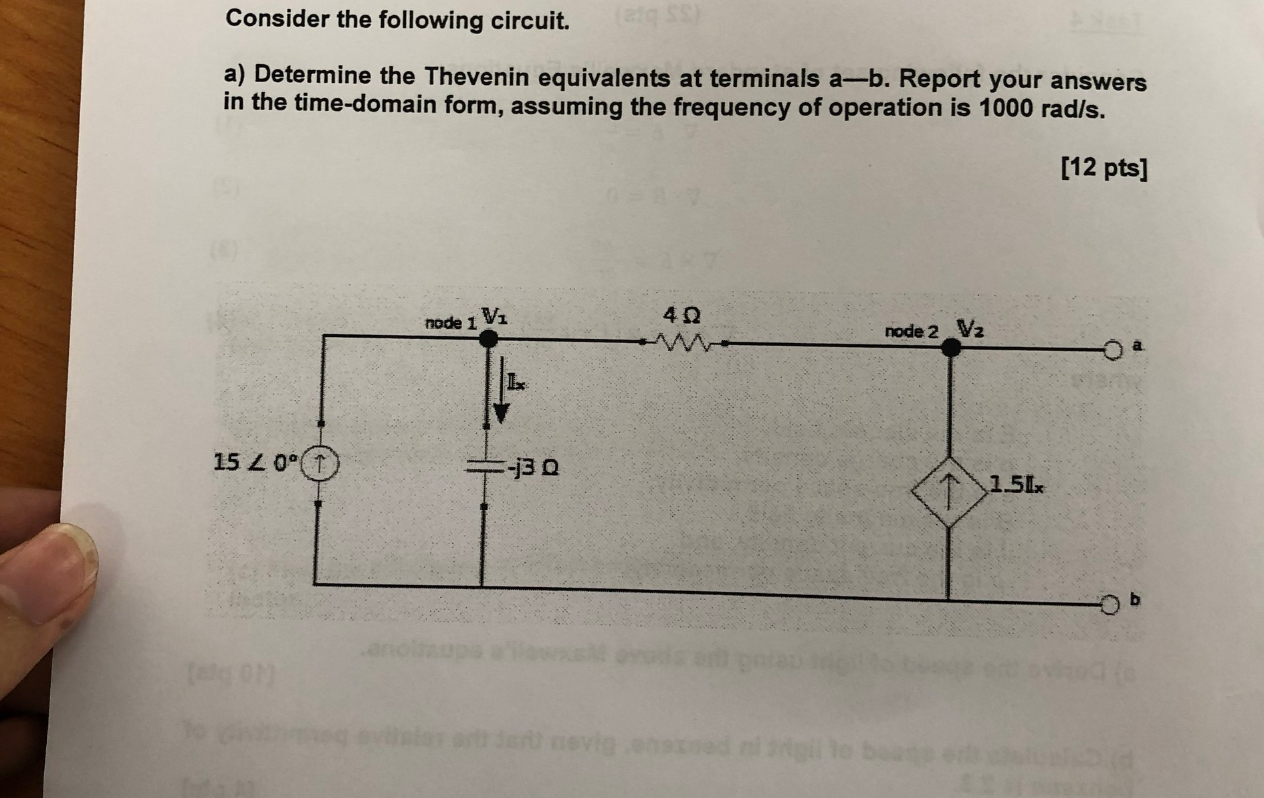 Consider the following circuit. a ) Determine the