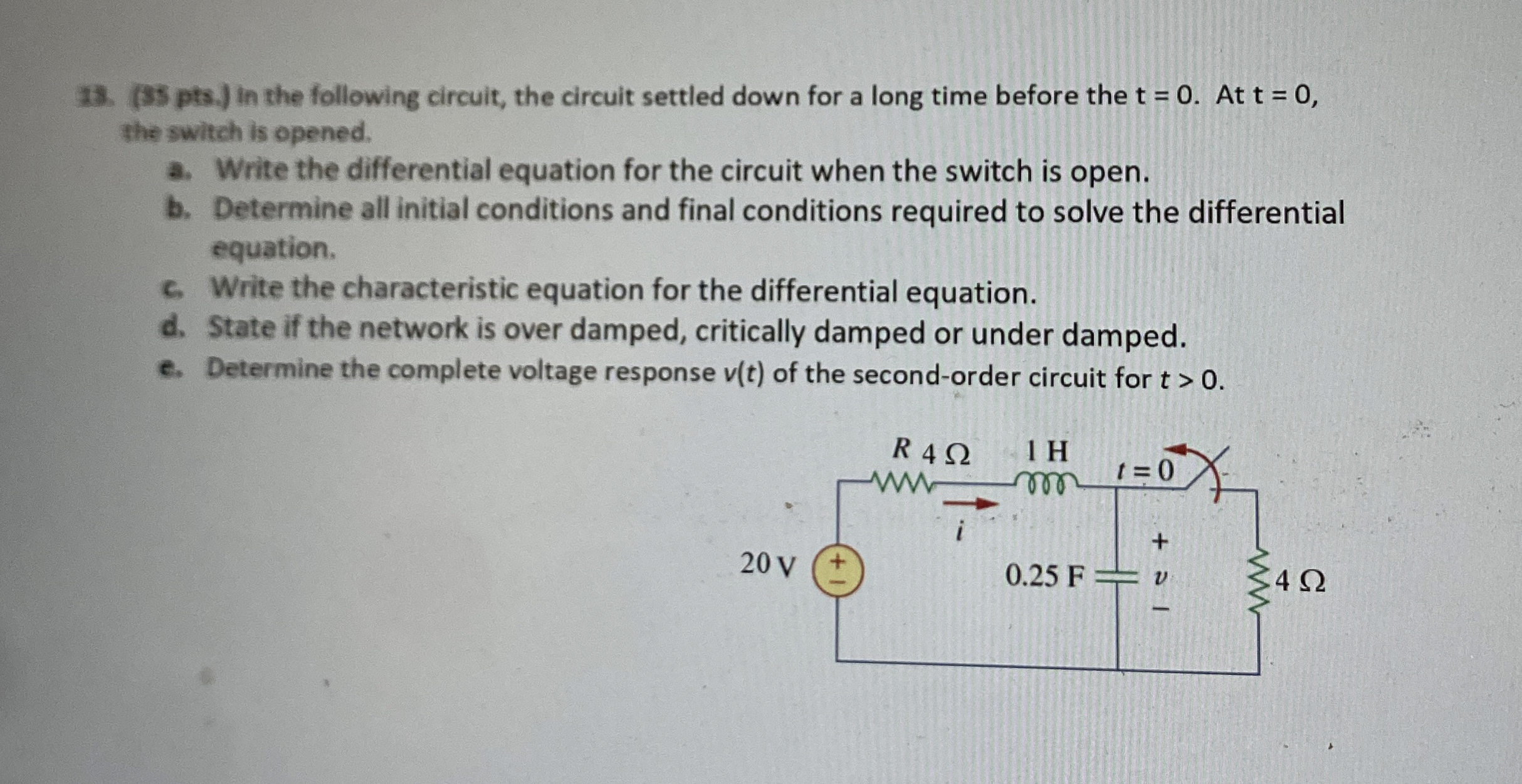 ( $ 5 pts . ) in the following circuit, the