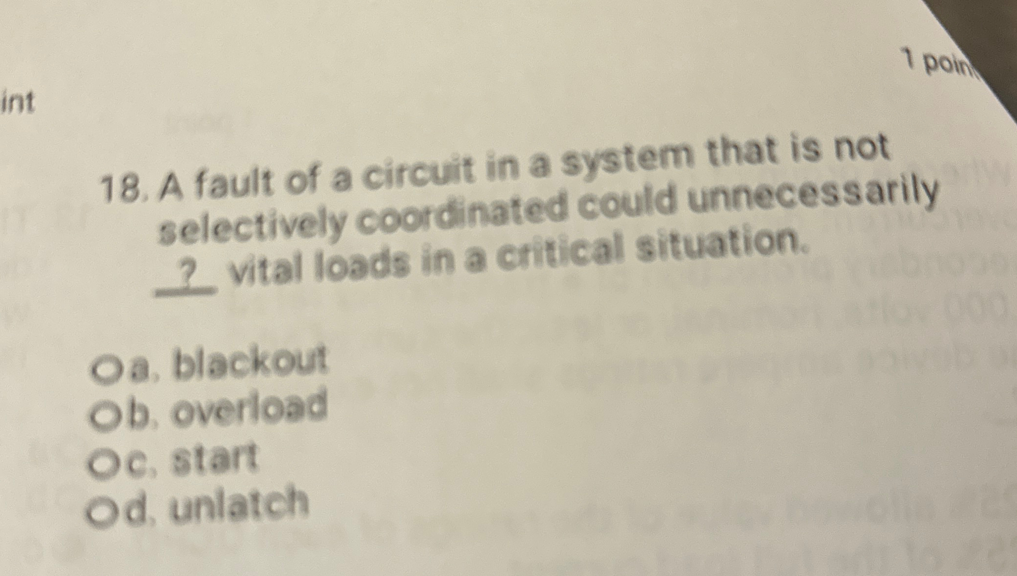 1 poin 1 8 . A fault of a circuit in a system
