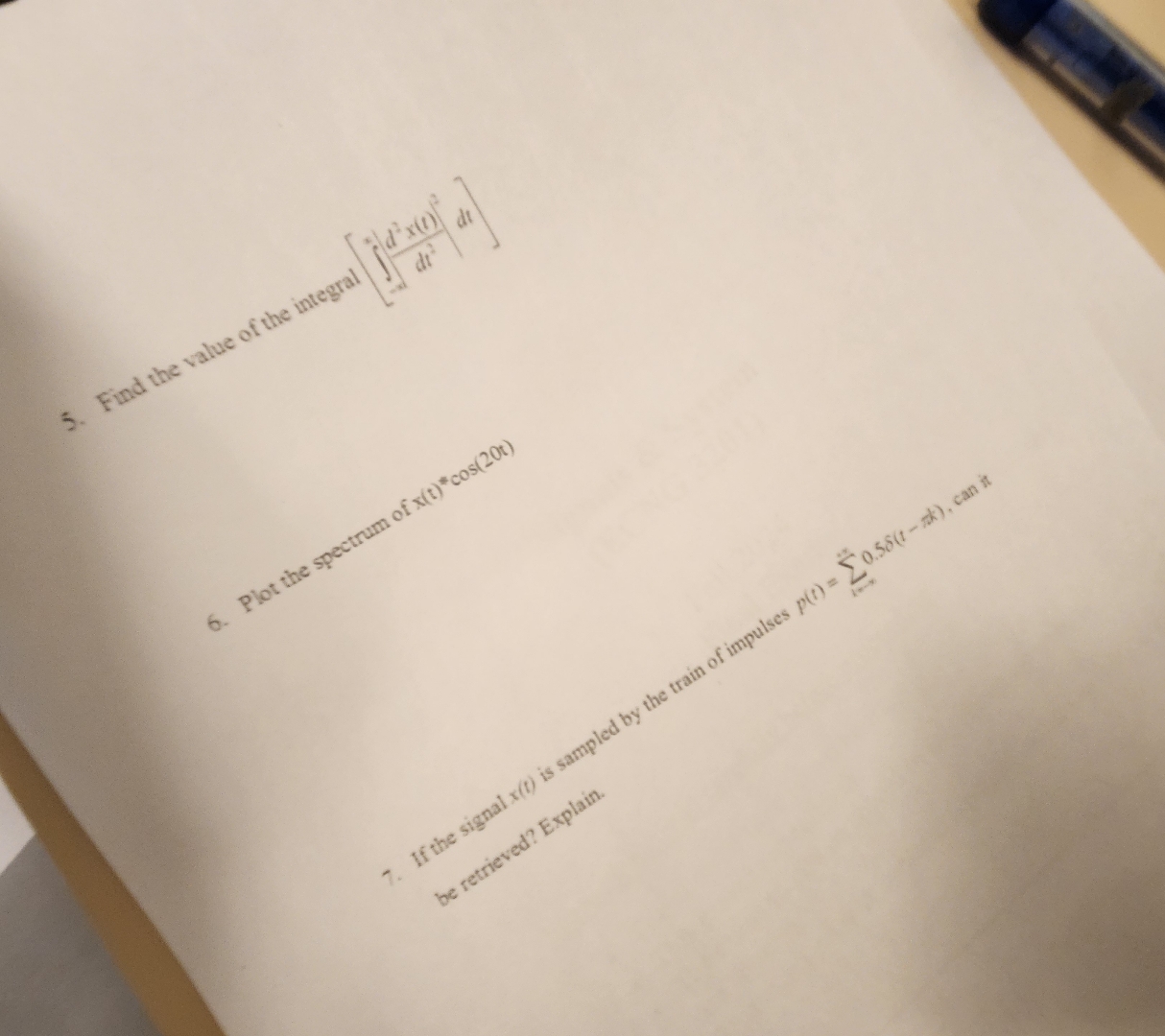 5 . Find the value of the integral 6 . Plot the
