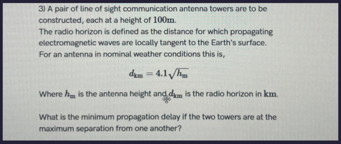 A pair of line of sight communication antenna