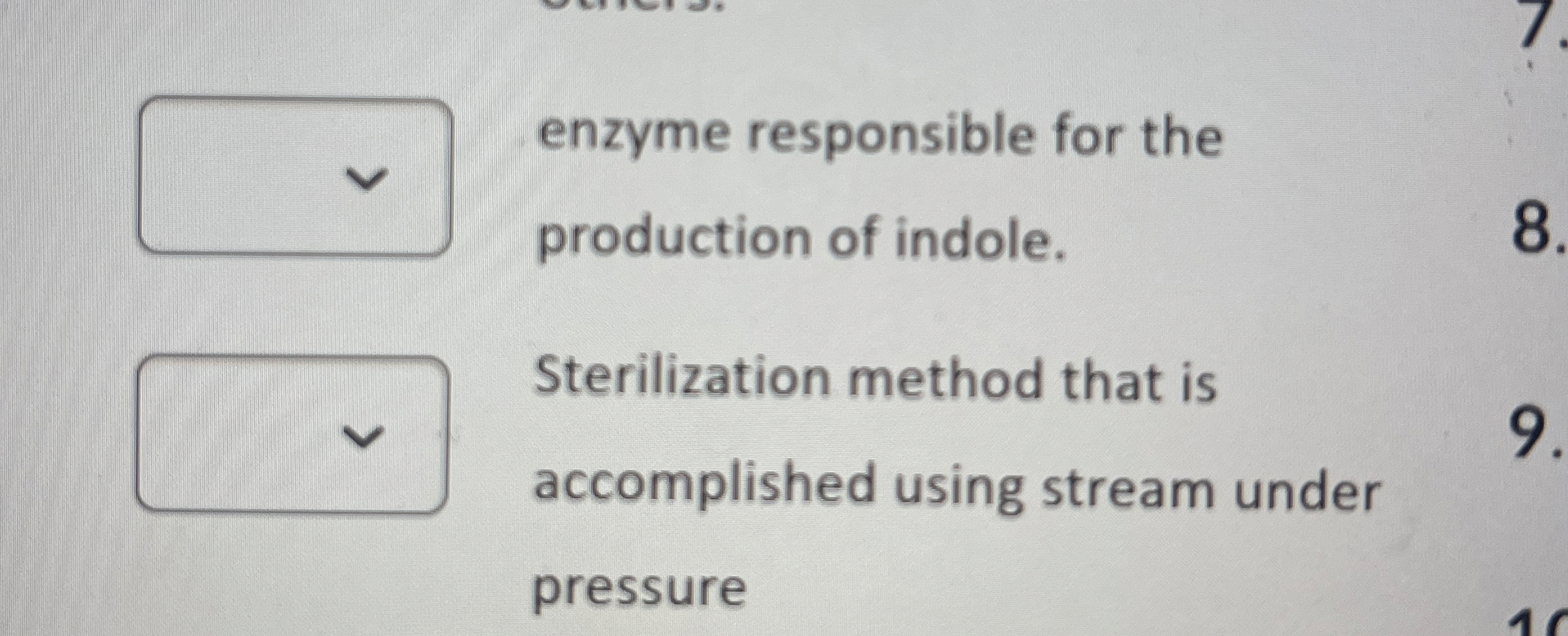 enzyme responsible for the production of indole.
