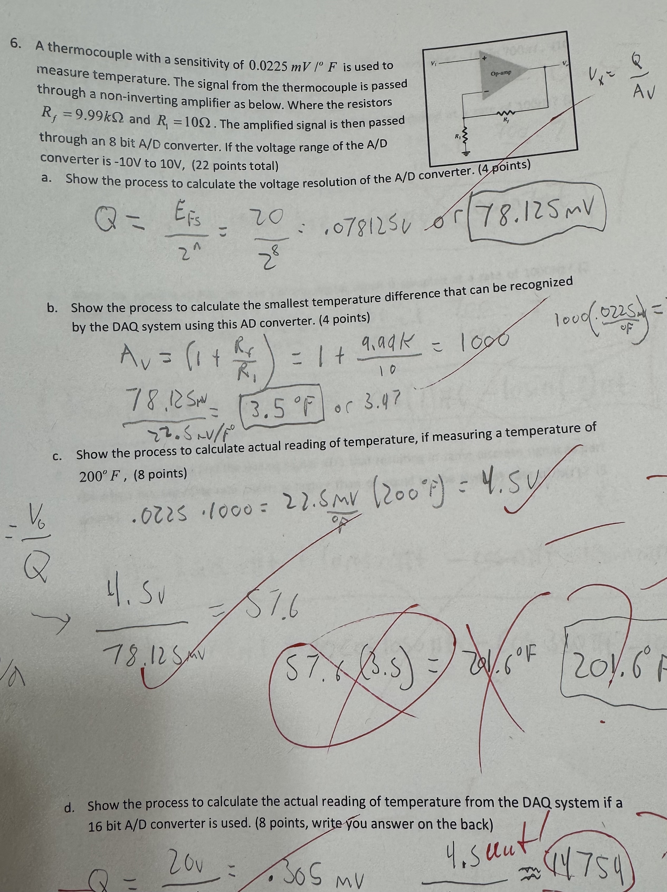 A thermocouple with a sensitivity of 0 . 0 2 2 5