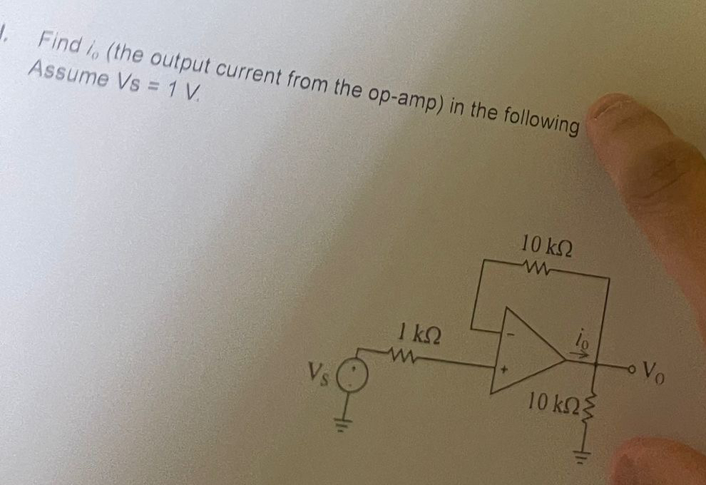 Find is ( the output current from the op - amp )