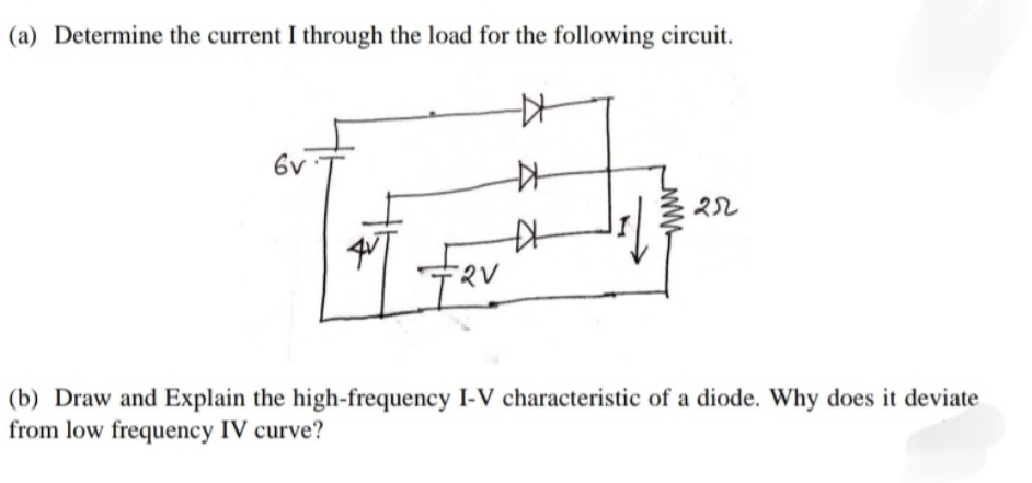 ( a ) Determine the current I through the load