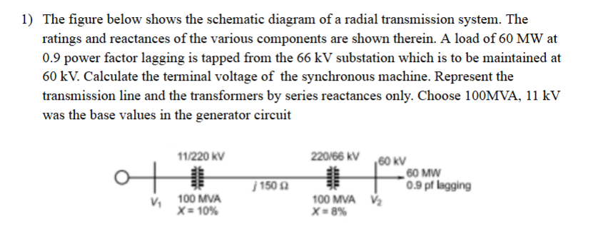 1 ) The figure below shows the schematic diagram