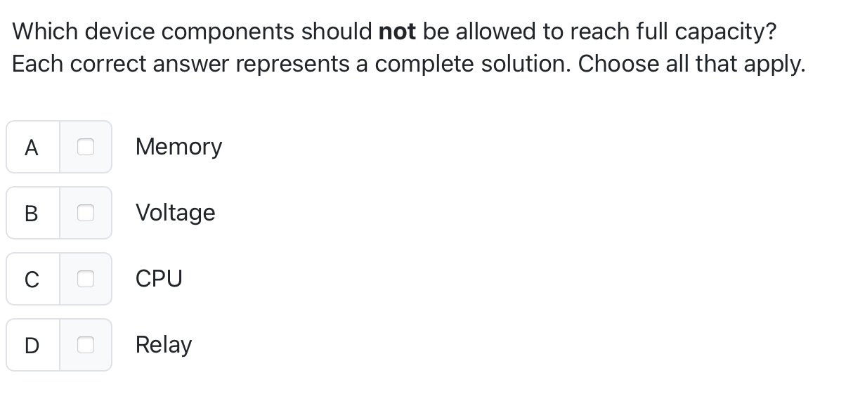 Which device components should not be allowed to