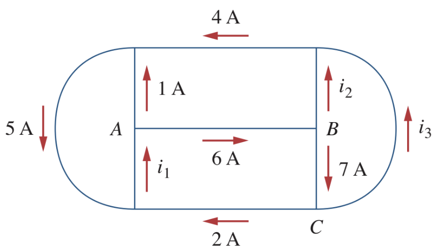 Find i 1 , i 2 , and i 3 in the following circuit: