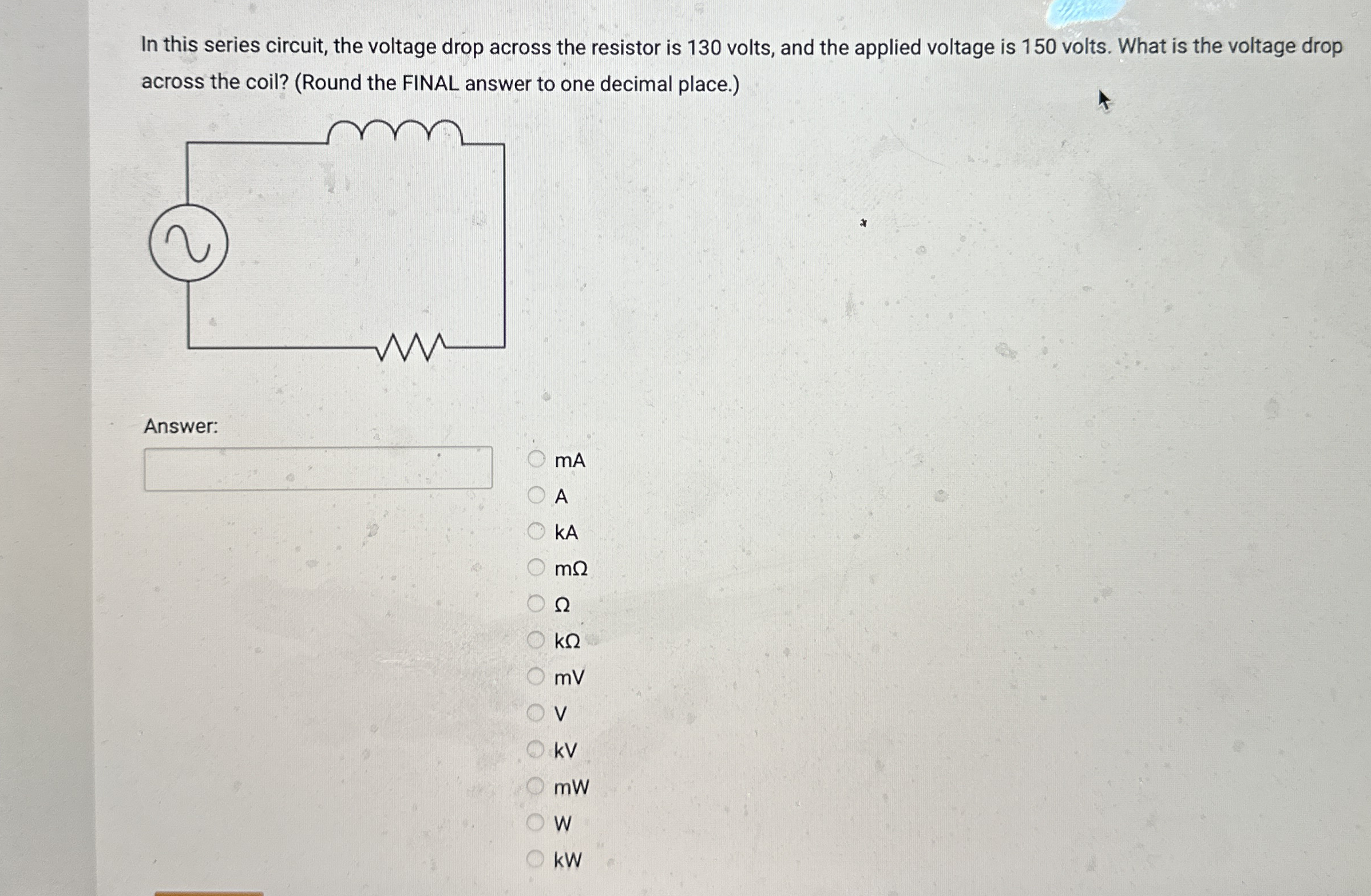 In this series circuit, the voltage drop across