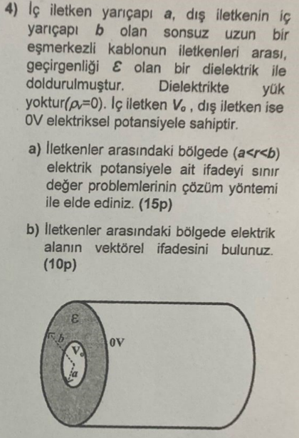 4 ) I iletken yar ap a , d iletkenin i yar ap b