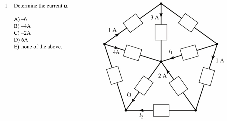 1 Determine the current \ ( \ boldsymbol { i } _