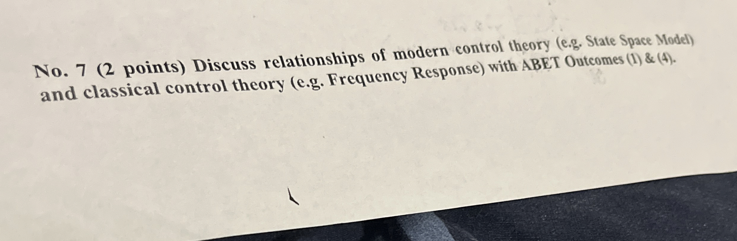 No . 7 ( 2 points ) Discuss relationships of