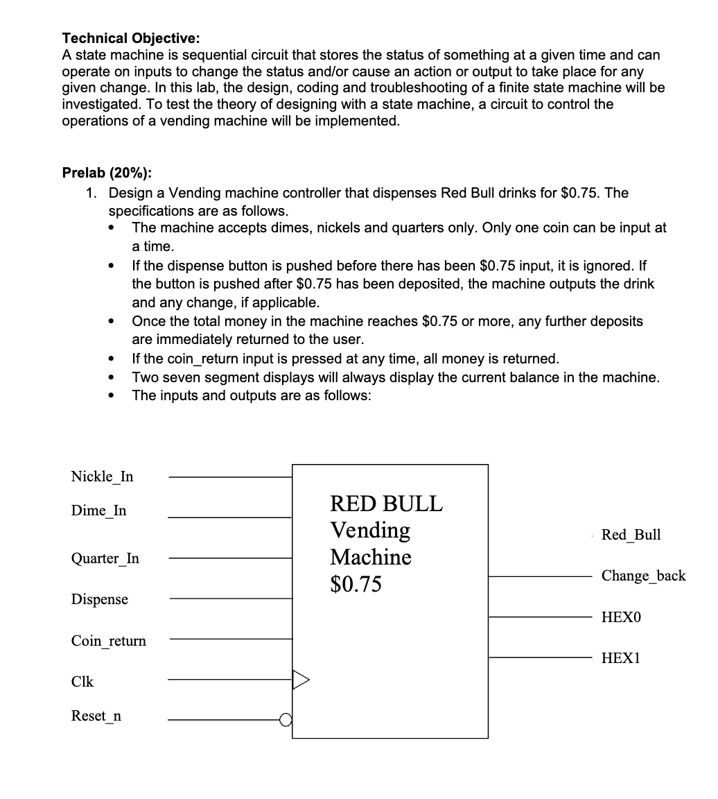 Technical Objective: A state machine is