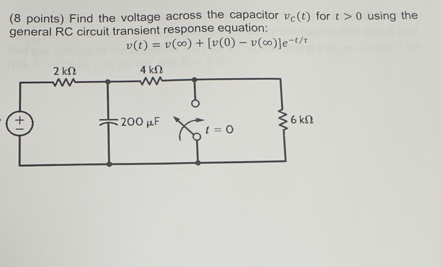 ( 8 points ) Find the voltage across the