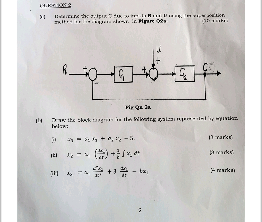 QUESTION 2 ( a ) Determine the output C due to