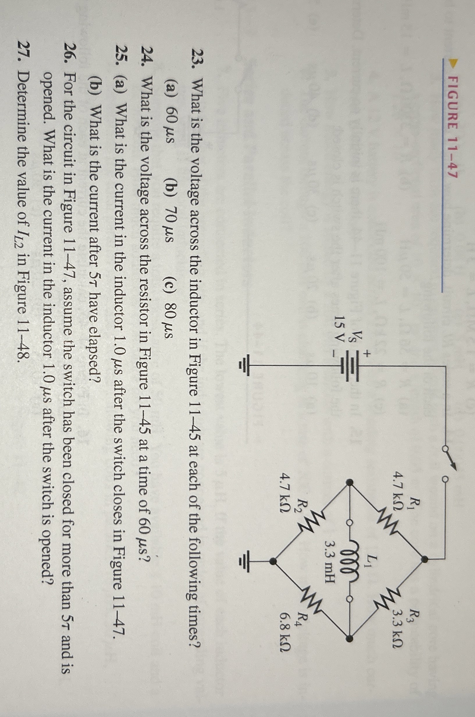 FIGURE 1 1 - 4 7 2 3 . What is the voltage across