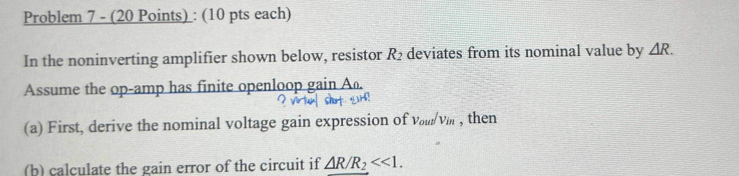 Problem 7 - ( 2 0 Points ) : ( 1 0 pts each ) In