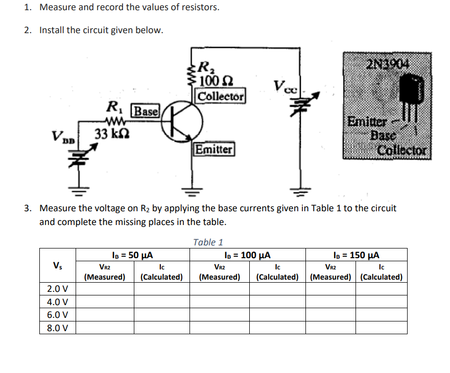 Measure and record the values of resistors.