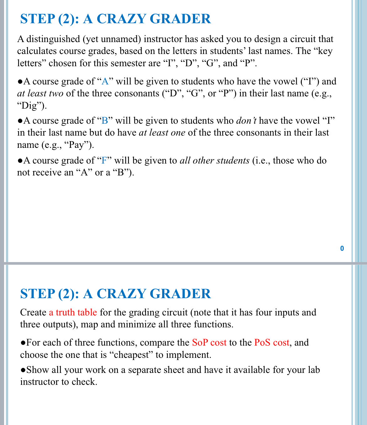 STEP ( 2 ) : A CRAZY GRADER A distinguished ( yet