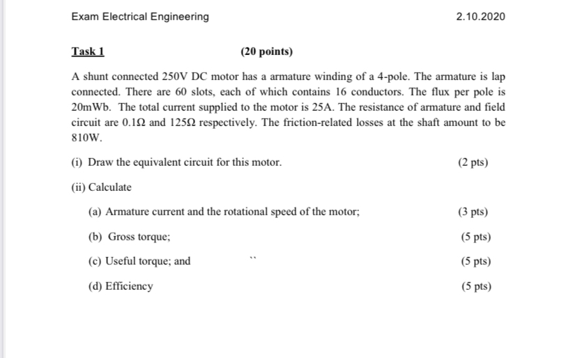 Exam Electrical Engineering 2 . 1 0 . 2 0 2 0